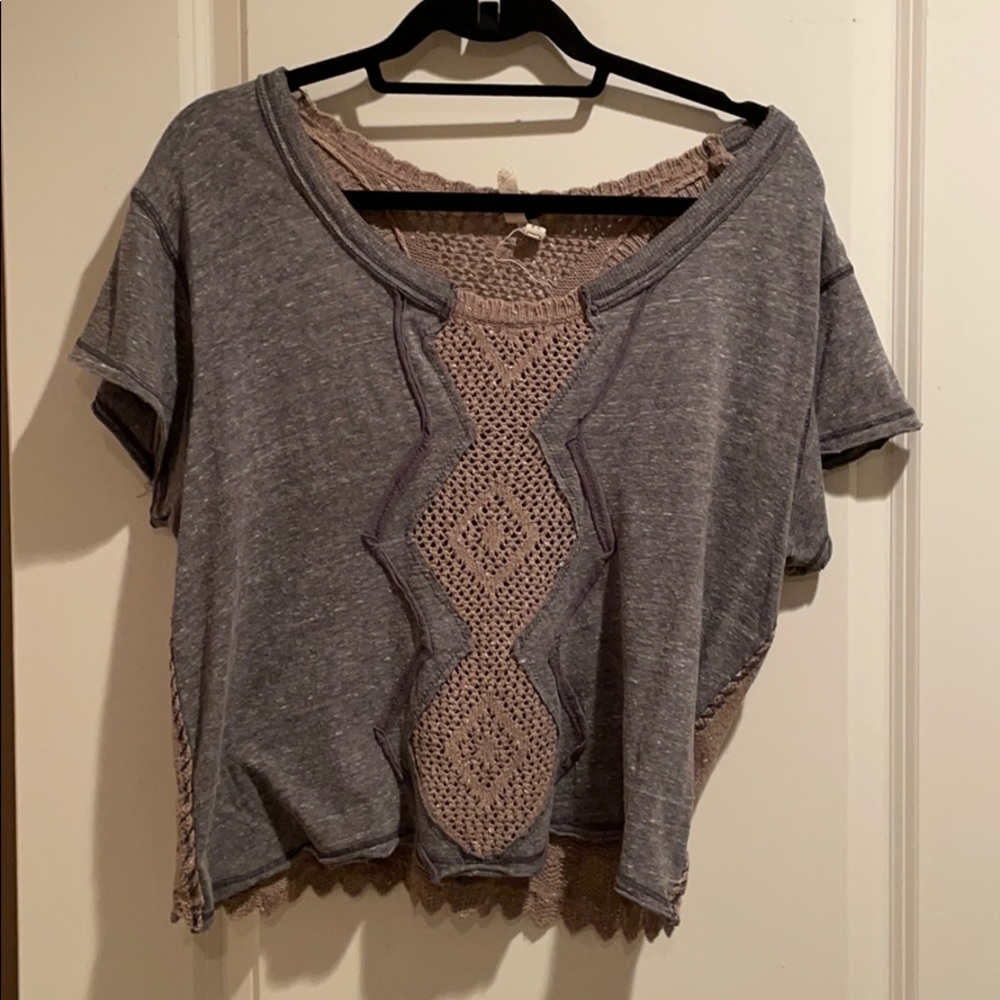 Free people open shoulder shirt
